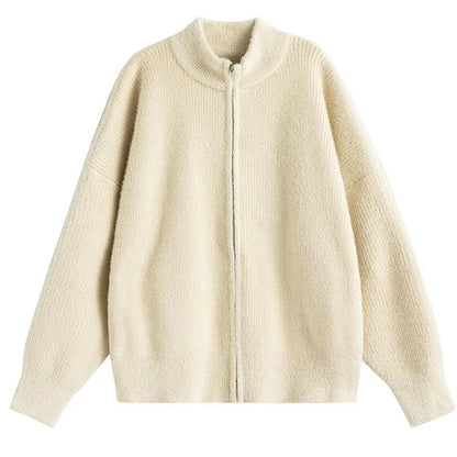 saferido Winter Men Loose Zipper Cardigan Sweater Korean Fashion Handsome Simplicity Warm Sweater Male Thicken Casual Sweater Coat