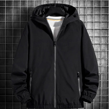saferido Men's Jacket Spring Autumn Fashion Thin Hooded Jacket Street Retro Casual Coat with Pocket Sports Windbreaker