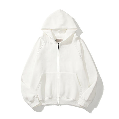 Brand Oversize Fleece Hoodies Sweatshirts Men Stereoscopic Letters Streetwear Hip Hop Casual Cotton Zipper Cardigan Couples Tops