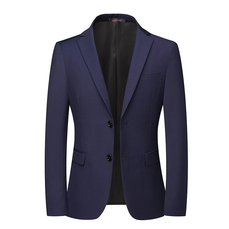 Boutique Men's Fashion Business Cultivate One's Morality Leisure Pure Color Gentleman's Wedding Presided Over Work Blazer