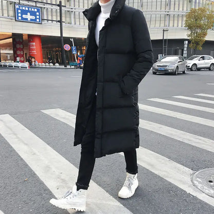 Men's High Quality Hooded Jacket Black Fashion Winter Jacket Men Brand Clothing  New Parka Men Thick Warm Long Coats