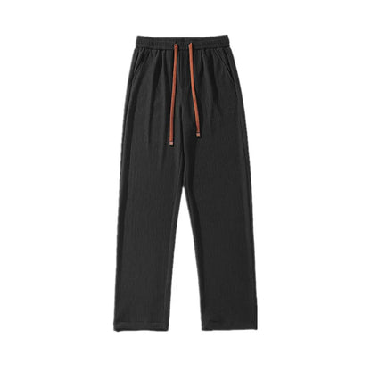 saferido Summer Pleated Pants Men Fashion Oversized Ice Silk Pants Men Streetwear Loose Straight Pants Mens Baggy Trousers M-3XL