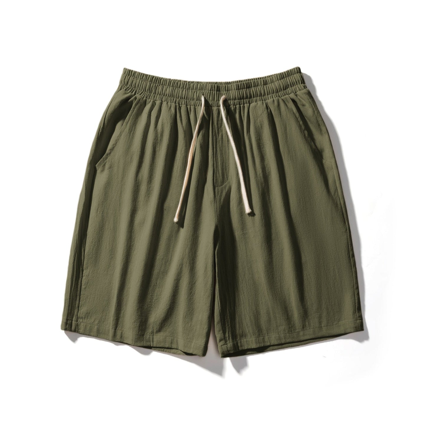 Fashion Cotton Line Shorts Men  Summer Beach Casual Shorts Solid Baggy Basic Pockets Shorts Streetwear Men's Clothing