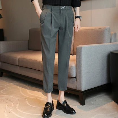 saferido New Autumn Fashion Oversized Pants Men Long Wide Leg Trousers Solid Straight Loose Style Casual Men Suit Pant Black White 29-36