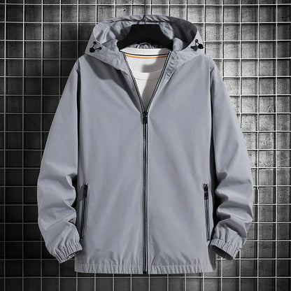 saferido Men's Jacket Spring Autumn Fashion Thin Hooded Jacket Street Retro Casual Coat with Pocket Sports Windbreaker