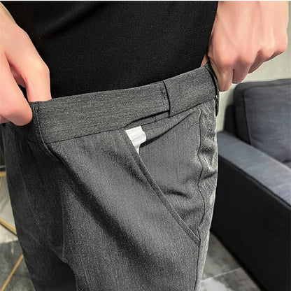 saferido  British High Waist Straight Pants Men Social Trousers Pant Italian Mens Formal Pant Pantalones Hombre Dress Ankle Pants 38