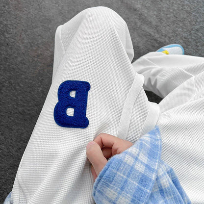 saferido Mopping Casual Trousers Spring Summer Oversize Fashion Sports Loose Flocking Letters Simple Pants Straight Wide Leg Aweatpants