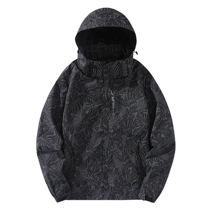 New Spring Mens Lightweight Waterproof Rain Jacket Raincoat for Hiking Travel with Removable Hood Windbreaker Jacket Top