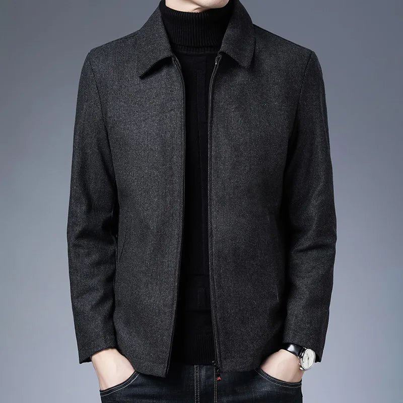 Coat Stuff Mens Jackets New Brand Casual Lapel Autumn Winter Men Clothing Fashion Solid High Quality Classic Daddy Clothes