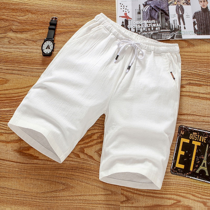 Cotton Linen Shorts Men's Summer Basic Short Men's Korean Slim Sweat Versatile Fashion Beach Shorts Men Free Shipping