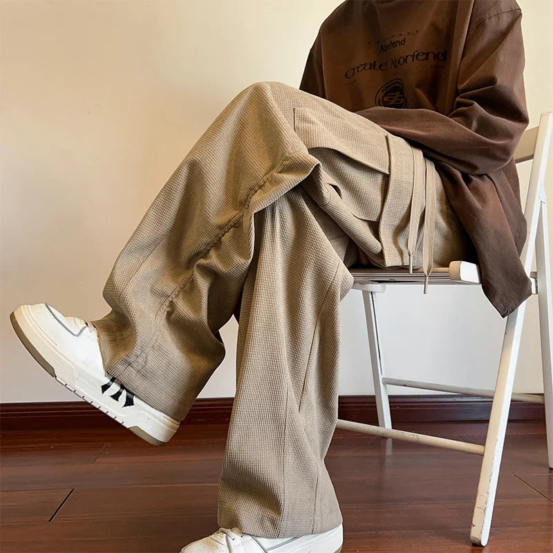 saferido Black Cargo Pants Men Hip Hop Pants Mens Autumn Harem Pant Streetwear Harajuku Jogger Sweatpant Cotton Trousers Male Pants