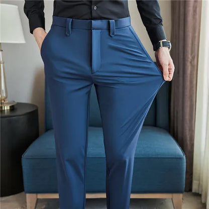saferido Men Have High Spring Elasticity Business Trousers/Male Slim Fit Solid Color Dress Suit Pants Casual Pants 38