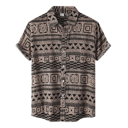 New Hawaiian Men's Casual Beach Style Short Sleeve Breathable Fashion Polo Collar Men's Shirt 3D Printing Oversize Customizable