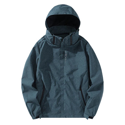 New Spring Mens Lightweight Waterproof Rain Jacket Raincoat for Hiking Travel with Removable Hood Windbreaker Jacket Top