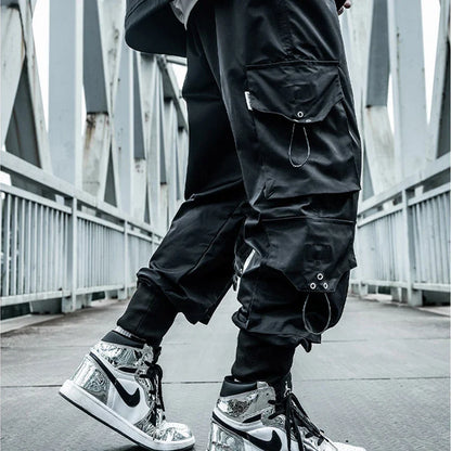 saferido Black Cargo Pants Men Joggers Hip Hop Techwear Pants Hippie Cargo Trousers for Men Streetwear Plus Size Pockets Oversize