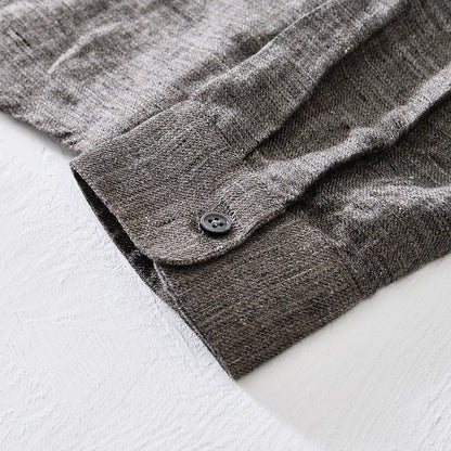 100% Pure Linen Shirts for Men Long Sleeve Casual Turn-down Collar Basic Classic Tops Male Fashion Solid Color Retro Clothing