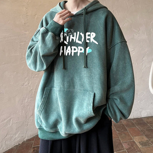 saferido Retro Washed Hoodie Spring New Multiple Colors Hoodies Men's Hooded Casual Street Wear Men's Loose Hooded Pullover