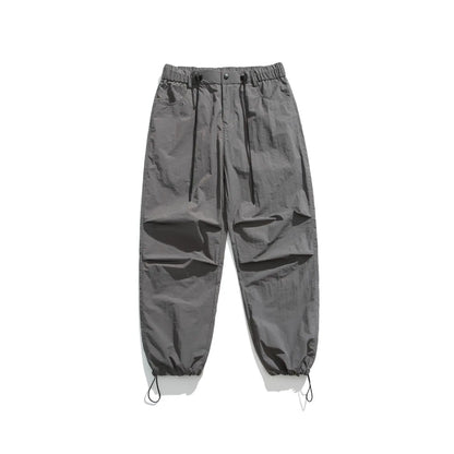 saferido Parachute Sports Pants Men Ice Silk Jogging Sweatpants Wide Leg Trousers Male Streetwear Loose Casual American Street