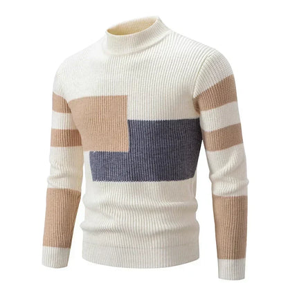 High Quality Men's New Autumn and Winter Casual Warm Neck Sweater Knit Pullover Warm Tops