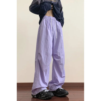 saferido Men Casual Wide-Leg Pants Korean Version Y2k Streetwear Hip Hop  Fashion Trousers Sweatpants Harajuku Trousers