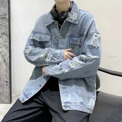 saferido Spring Jackets Men's  Spring and Autumn Men's  Clothing Coat Harajuku Streetwear Trendyol Fashion Coats cowboy Coat