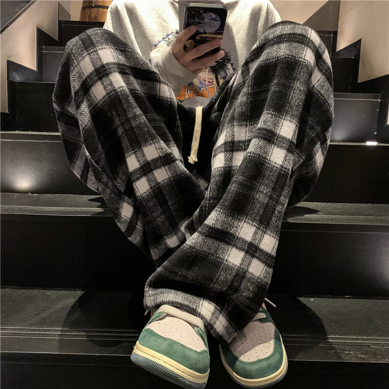 saferido Men Casual Cargo Pants Wool Harem Pants Baggy Joggers Mopping Trousers Harajuku Hip Hop Loose Women Wide Leg Pants Overalls