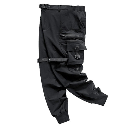saferido Streetwear Cargo Pants Harajuku Hip Hop Joggers Men Oversized Techwear Pants Multi Pockets Harem Pencil Trousers Black