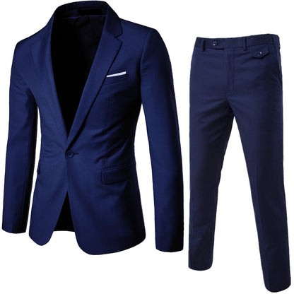 Men Blazers 3 Pieces Sets Business 2 Suits Vest Pants Blue Coats Wedding Formal Elegant Jackets Korean Luxury Free Shipping