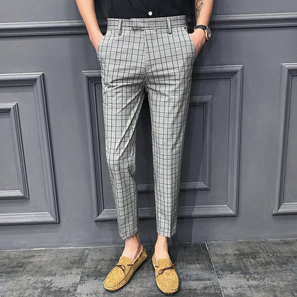 saferido New British Style Dress Suit Pant Man New Plaid Suit Pant Men Designer Gentlemen Business Casual Work Pant Trousers 28-34