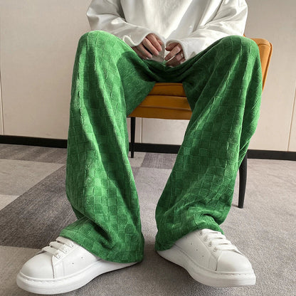 saferido Men's Plaid Straight Oversize Men Casual Pants Fashion Brand Hip Hop Trousers For Female Harajuku Korean Clothing Pants