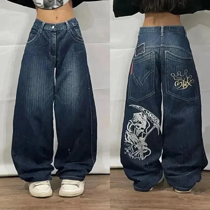 Street Popular Joker Solid Color Jeans Men Y2K New Harajuku Casual Loose Washed Straight Wide Leg Pants Unisex Vintage Trousers