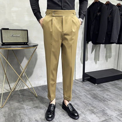 saferido Men Spring Autumn Suits Pants Male Formal Wear Boutique Trousers Quality Men British Style Business Casual Loose Suits Pants