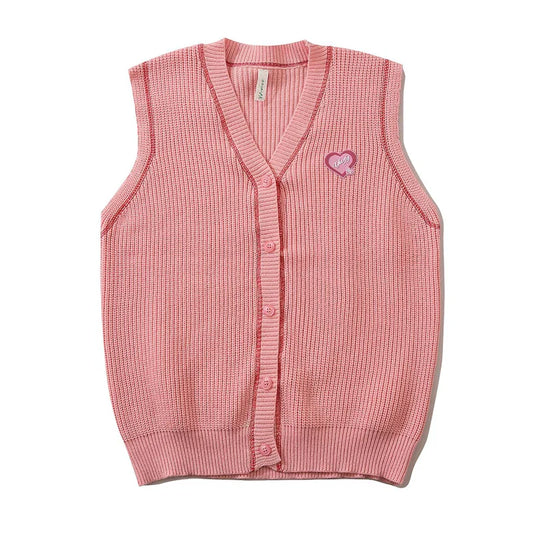 saferido Korean Knitted Cardigan Men Causal V-neck Solid Student Sweaters Vest Harajuku Loosed Couple Sleeveless Vests Spring Autumn