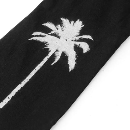 saferido Men's Autumn American Loose High-Waisted Straight-Leg Coconut Tree Embroidered Jeans Retro Simple Casual Comfort Wide-Leg Pants