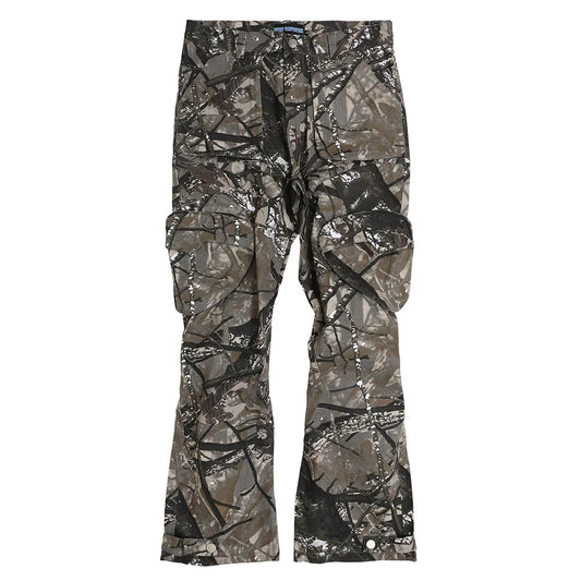 Harajuku Y2K Big Pocket Camouflage Drawstring Men's Cargo Pants Straight Loose Hip Hop Casual Overalls Oversized Unisex Trousers