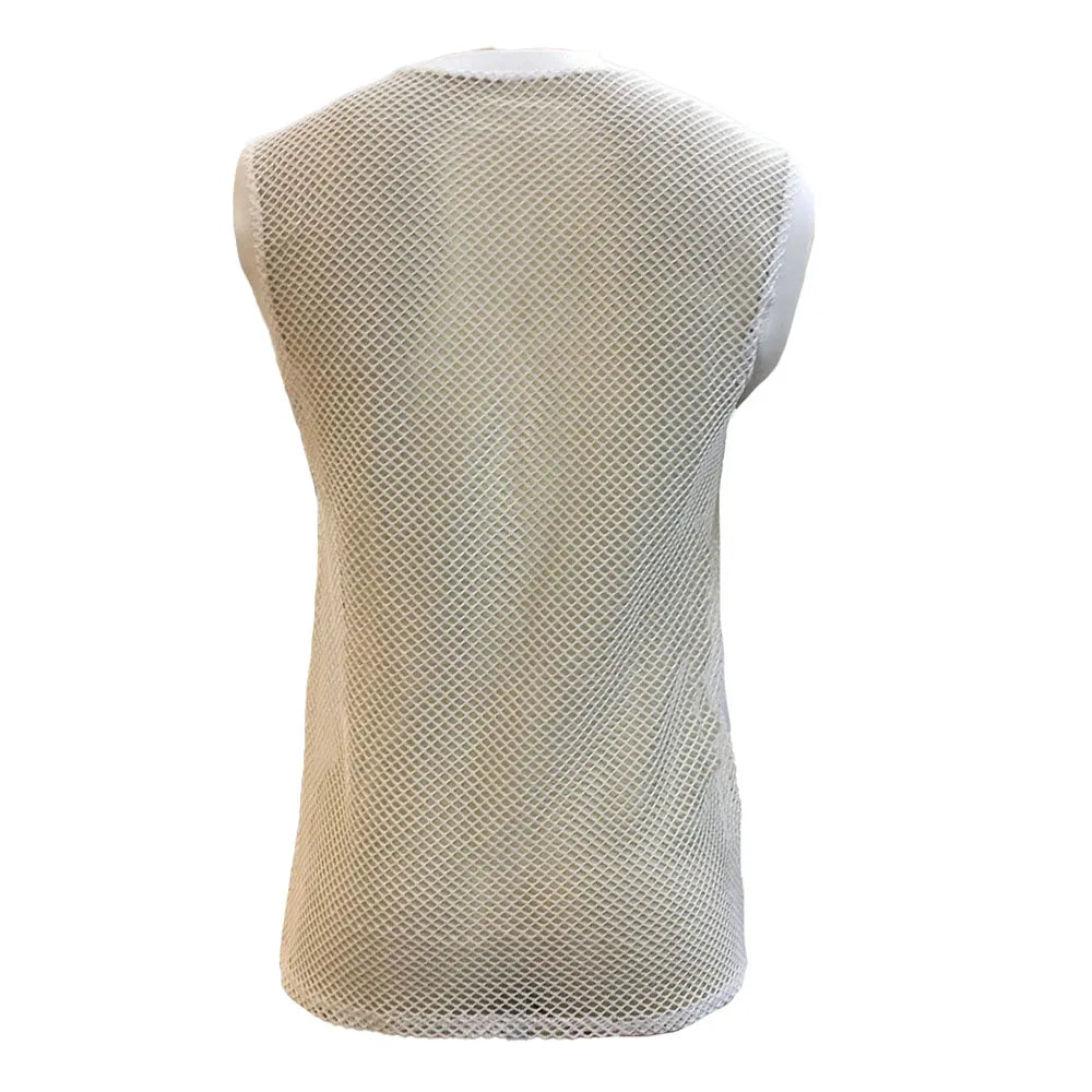 Summer New Mens Fashion Transparent Mesh Vest Sexy Perspective Solid Color Mesh Sports Casual Sleeveless Top Men Clothing