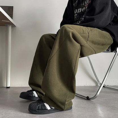 saferido Mens Chic Pocket Long Pants Autumn New Men's Casual Mopping Trousers Harajuku Streetwear Sport Running Sweatpants 5XL-M