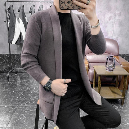 saferido British Style Men's Sweaters New Autumn Casual Solid Knitted Coat Male Cardigan Designer Homme Sweater Slim Fitted Warm Clothing