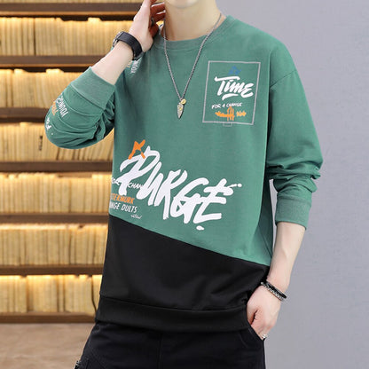 Hip Hop Sweatshirt Men Fashion Clothing Casual Hoodie No Hood Patchwork Japan Style Harajuku Sweatshirt Tops Pullovers