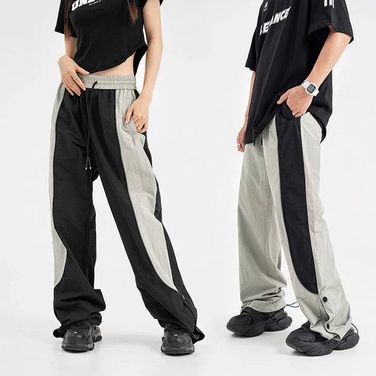 saferido Baggy Sweatpants Men Vintage Oversize Joggers Pants Black Wide Leg Trousers Male Unisex Patchwork Harajuku Streetwear
