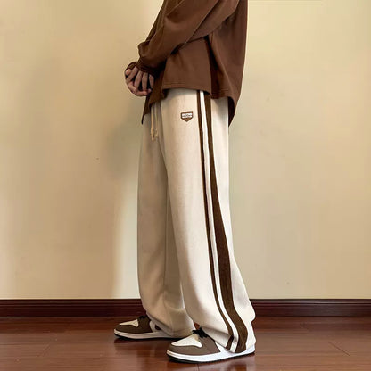 saferido Baggy Striped Sweatpants for Men Straight-Leg Pants Fashion Hip Hop Streetwear Harajuku Trousers Casual Bottoms Y2K Male Clothes