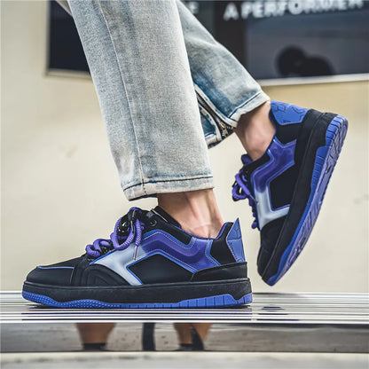 saferido Streetwear Purple Men's Skateboard Shoes Fashion Outdoor Platform Sneakers Men Trendy Lace-up Designer Skateboarding Shoes Man