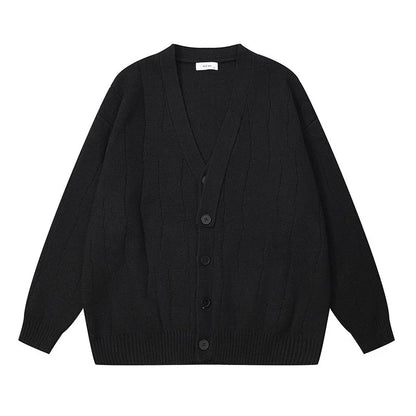 saferido Knit Cardigan Male Korean Style Sweater Coat Men Old Money Autumn Winter Loose Casual Men's Long Sleeve Streetwear