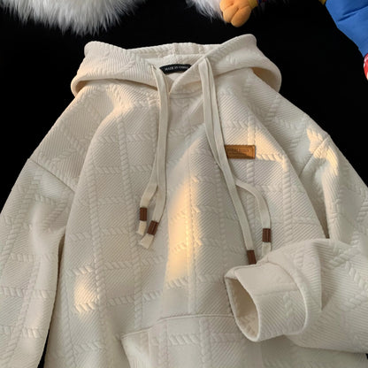 Korean Solid Color Hoodie Men's Autumn Loose Hooded Sweatshirt Fashion Brand Hoodies Harajuku Male Pullovers