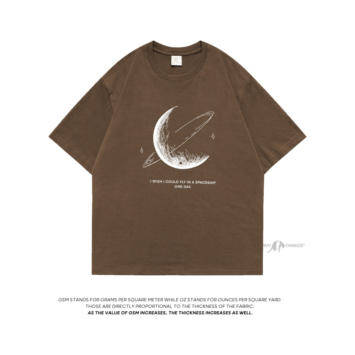 HybSkr Simple Stroke Moon Graphic Men Tshirt Oversize Letter Print Short Sleeve T-shirt Cotton Male Streetwear Unisex Basic Tops