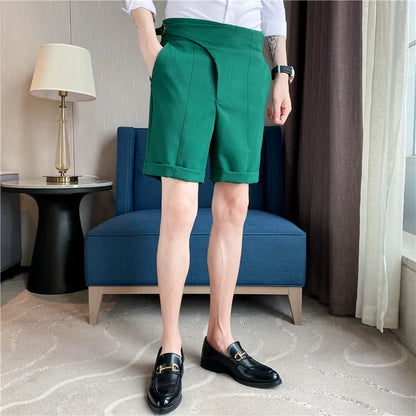 saferido  Men Summer Shorts Korean Fashion Business Shorts Casual Chino Shorts Office Trousers Cool Breathable Summer Clothing S-3XL