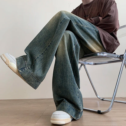 saferido Jeans men Baggy Jeans Straight Casual Distressed Vintage Jean Pants Men Wide-leg Denim Trousers Male Oversize Streetwear Fashion