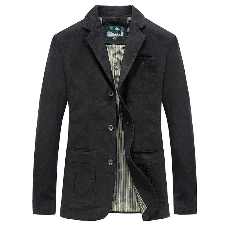 Spring Autumn Military Blazer Jacket Men Casual Cotton Washed Coat Mens Army Bomber Suit Jackets Cargo Outerwear Plus Size