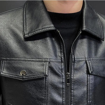 saferido  Spring Leather Jacket Men Motorcycle Jacket Slim Fit Male Autumn Faux Leather Coat Men's Casual Zipper Windbreaker Clothes