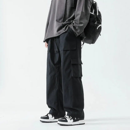 Men‘s Cargo Pants Multi Pocket Jogger Harlan Pants Men Elastic Waist Hip Hop Casual Trousers Large Size Sweatpants Black 5XL